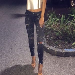 Dark wash splatter jeans black orchid denim 🥀